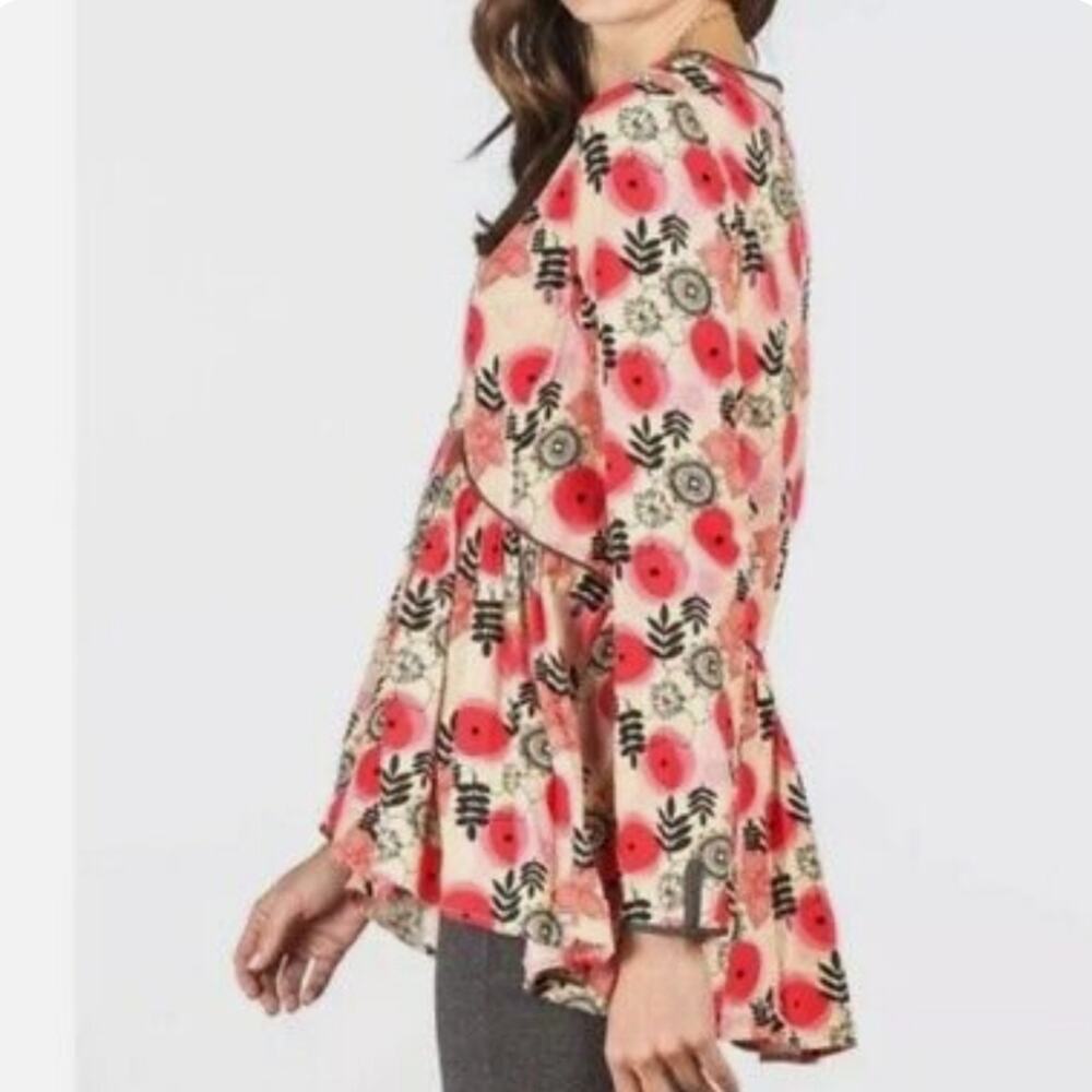 Matilda Jane Make Believe Magic Mistletoe Tunic Small Floral Boho Shirt Women